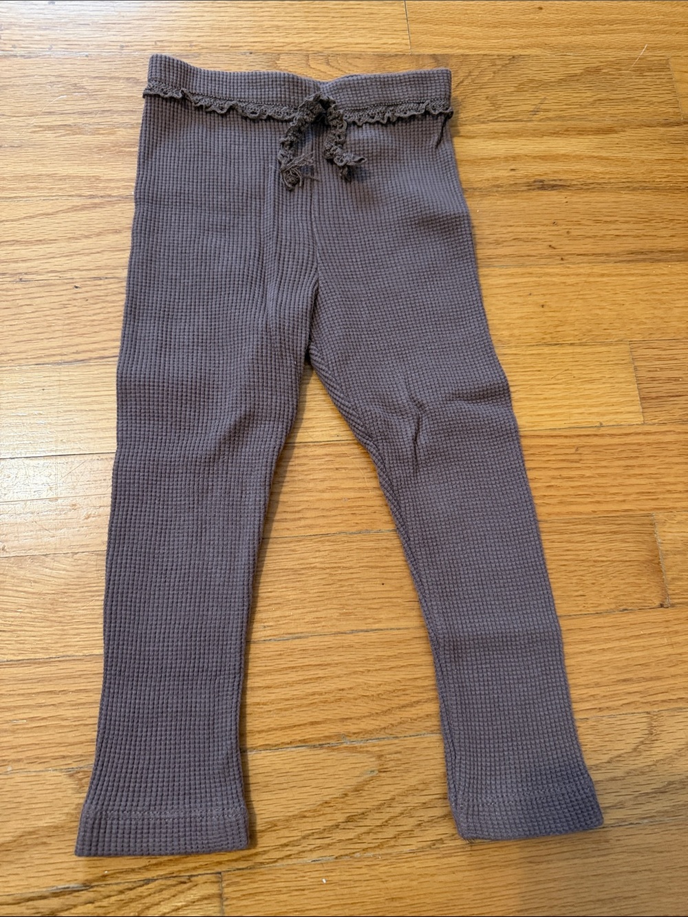 ZARA Kids Waffle Knit Leggings in Brown